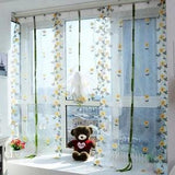 Yellow Sunflower Window Gauze Curtain Butterfly Roman Curtain Window Lifting Curtain Tulle Blackout Window Curtains Living Room Decor