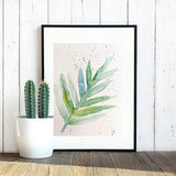 Watercolor painting of summer green leaf, wall art, home decor, original poster art, birthday gift, watercolor plants