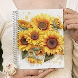 Sunflower Spiral Journal, Floral Writing Journal, Gift for Her, Sunflower Gift, Sunflower Planner