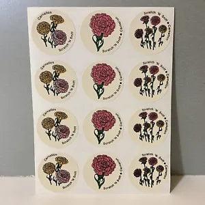 Vintage CTP Scratch ??N Sniff Carnation Flower Stickers