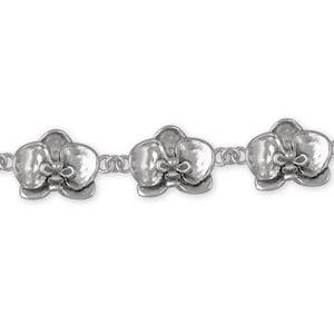 Orchid Jewelry Sterling Silver Orchid Bracelet Handmade Flower Jewelry OR2-BR