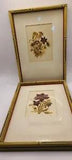 Vintage Dried Pressed  Flower Framed Arrangement  Vintage Professionally Framed