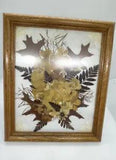 Vintage Pressed Flowers Glass Framed Art 11???x9???