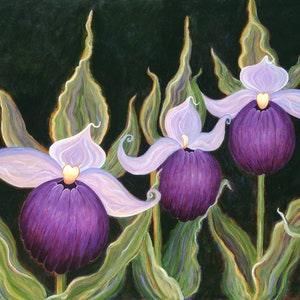 Purple Orchid Art Print - Lavender Orchid Art Print -Purple Lady Slipper Art Print - Purple Floral Art Print - Purple Orchid Art