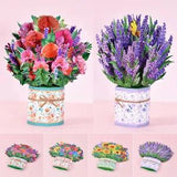 3D Pop Up Tulip Lily Greeting Mothers Day Cards Bouquet Flowers Greeting Card