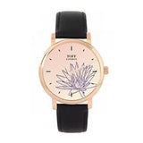 Toff London TLWS-17572 Ladies Purple Water Lilies Flower Watch