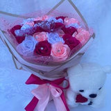 Ramo Buchon, Pink Eternal Rose Bouquet, Handmade Fake Flowers Bouquet, Ever Lasting Flower, Princess Bouquet, Valentine??s Day Gift