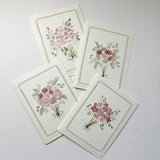 Pink Bouquet Set - 4 Handmade Greeting Cards (5x7) - Blank Cards - Note Cards - Floral Cards - Watercolor