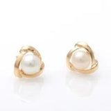 14K Solid Yellow Gold Love Lily Stud a Pair of Earrings w/ Silicone plugs JNK