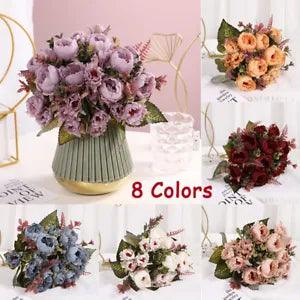 Fake Flowers Peony Bouquet Small Bunch Artificial Plant DIY Decoration Beautiful