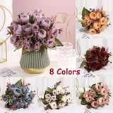 Fake Flowers Peony Bouquet Small Bunch Artificial Plant DIY Decoration Beautiful
