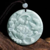 Retro Peony Flower Pendant Jade Necklace Pendant Jewelry Hanfu Accessory Craft