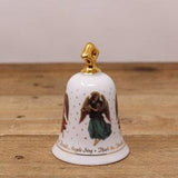 Vintage "Hark the Herald Angels Sing" Porcelain Dinner Bell - Christmas Bell