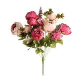50cm Pink Silk Peony Artificial Flowers Big Bouquet Arrangement Fake Flower...