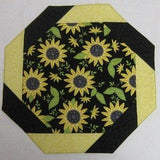 Sunflower Table Topper, Quilted Octagon Table Topper, Floral Table Topper, Floral Table Linen, Quilted Table Center Piece, Sunflower Topper