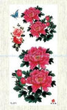 butterfly peony flower girl women temporary tattoo tramp stamp cover