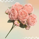 Silk Peony Bouquet Bundle 12'' Tall Muave Artificial Flower Arrangement Wedding Flower Decor Garland Centerpieces