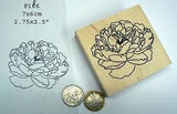P106 Peony large, Rubber Stamp