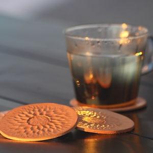 Leather Sunflower Coaster
