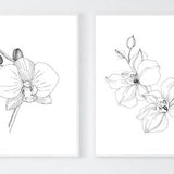 2pc Printable Orchid Flower Minimalist Wall Art