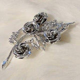 Silver Tone Rose Bouquet Brooch, Vintage Brooch, Gift for Her, Brooch Bouquet, Vintage Jewelry, Gift for Mother, Gift for Her, Retro Jewelry