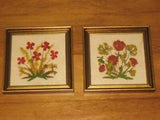 2 ??C 4 5/8??? DIFFERENT MADE IN AUSTRIA PRESSED FLOWER PICTURES FLORALP TYROL