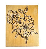 Vintage Great Impressions Lily Flower Iris Bouquet Rubber Stamp K41