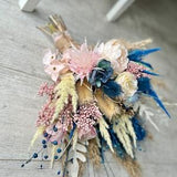 Blush Navy Wedding Bouquet, Navy Bouquet, Blush Pink and Navy Bouquet,Wedding Bouquet, Dried Wedding Bouquet, Boho Wedding,Gold Bouquet