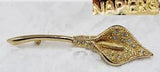 Vintage Napier Brooch Large 3??? Calla Lily Rhinestone Pave Gold Tone Pin