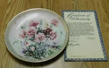 Carnation Serenade Plate, Flowers Butterflies, Symphony Beauty, Liu, George, COA