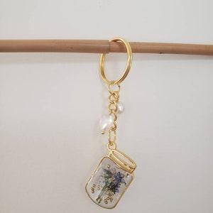 Bouquet of Flowers In A Jar, Forget me Not Necklace, Forget me not keychain, Resin Dried Forget Me Not Flowers, Purple Flowers, Cute Bouquet