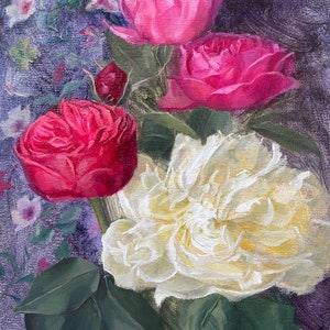 Bouquet with Red Garden Roses