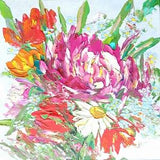 Peony painting original Small painting floral impasto Neural colours impasto painting oil by Alexandra Portenko
