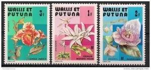 Wallis & Futuna 1982 Flowers Natal Lily Canna indica Passion Plants Nature 3v