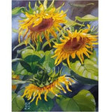 Sunflower original oil painting, stretched canvas