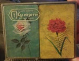 Mid-Century OLYMPIA Pinochle Cards WHITE ROSE & RED CARNATION Ephemera Journals