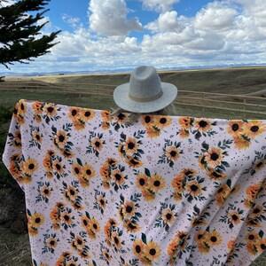 Sunflower minky & terracotta waffle blanket - Adult throw