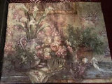 Les Fleurs D'Amour Flowers of Love Arum Lily Roses Grande Tapestry Wall Hang 42???
