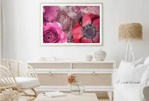 Peony & Rose Flower Oil Painting Print Premium Poster High Quality choose sizes