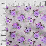oneOone Cotton Poplin Fabric Watercolor Leaves & Peony Floral_Printed-OST