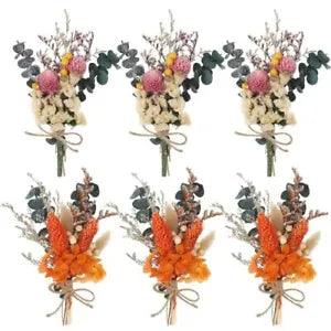 6pcs Dried Flower Bouquet, Boho Wedding Dry Flowers for Decoration, Mini