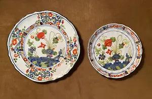 Faenza Garofano Blue Carnation Style Pattern Salad Plate / Saucer Made in Italy