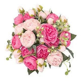 Artificial Flowers Silk Peony Flower Fake Flower Small Pieces Wedding Pink Red