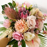 Blush Pink Wedding Bouquet, Tropical Wedding Bouquet, Blush Rose Bouquet, Tropical Pink Flower, Exotic Bridal Bouquets, Light Pink Bouquets