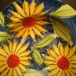 Sango Sunflower Hand Painted Rimmed Bowls, Vintage Colorful Soup, Salad, Serving Bowls, Sunflower Decor Dish Set, Dinnerware Bowls-Set Of 3