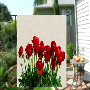 Red Carnation Flower Garden Flag House Banner Flag Yard Flag