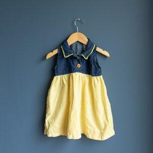 18M Denim Gingham sunflower dress