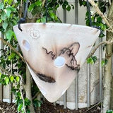Hanging orchid pot with horse hair and feathers