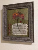 Pressed "Pride Of Barbados" Flower Picture with "Amazing Grace" Lyrics.