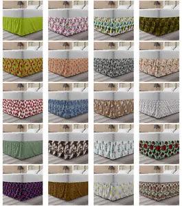 Ambesonne Leaves Design Bedskirt Elastic Wrap Around Skirt Gathered Design